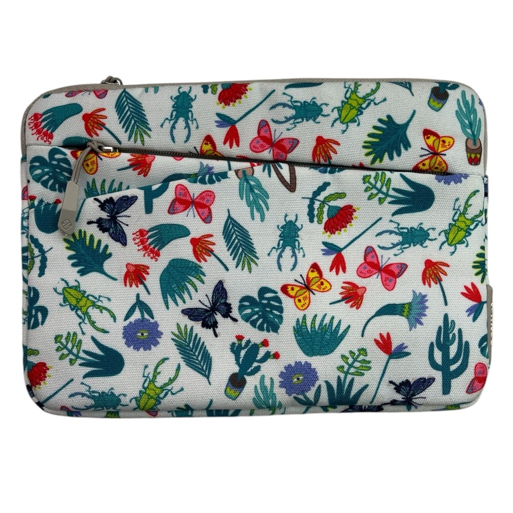 Tomtoc Protective Case for Electronics (small)10 in by 8 in Plants Butterflies